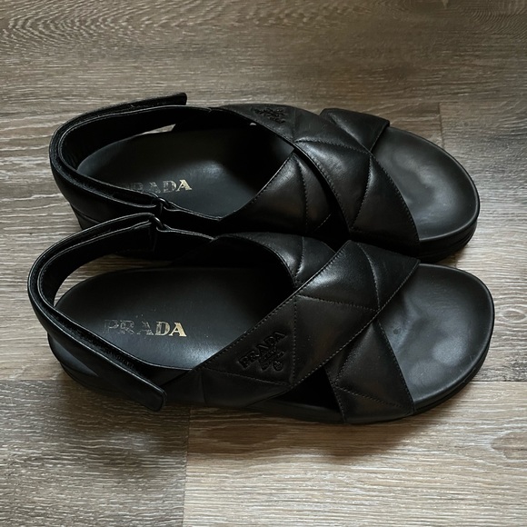 Prada Quilted Lug Sole Sandals - Picture 3 of 5
